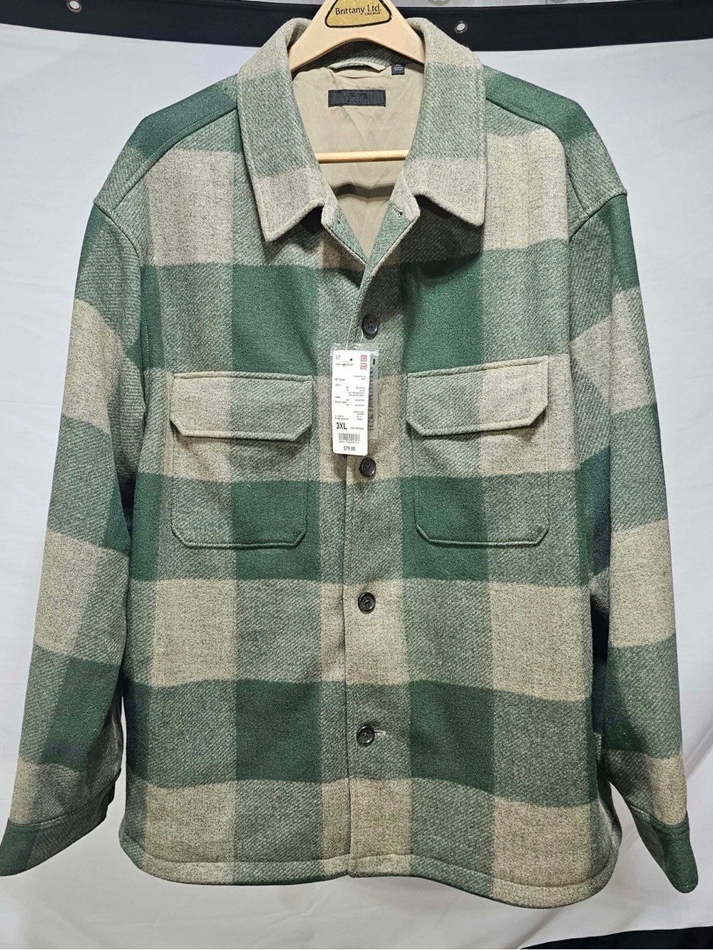 #J7 UNIQLO Green Plaid Overshirt Jacket 3XL – NWT Buffalo Check Shacket
